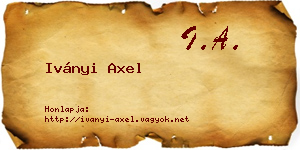 Iványi Axel névjegykártya